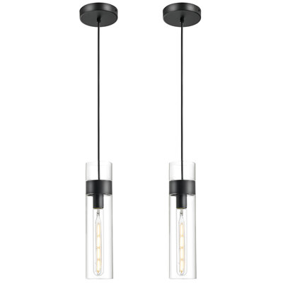 Modern Black Pendant Lights Kitchen Island 2-Pack