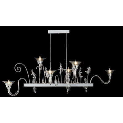 Lustre linéaire moderne à 6 lumières avec abat-jour Fenice