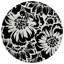 Tapis rond noir et ivoire rond 8 po
