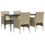  Ensemble de salle à manger de jardin beige et noir-2101886005-2101886014-2093160123