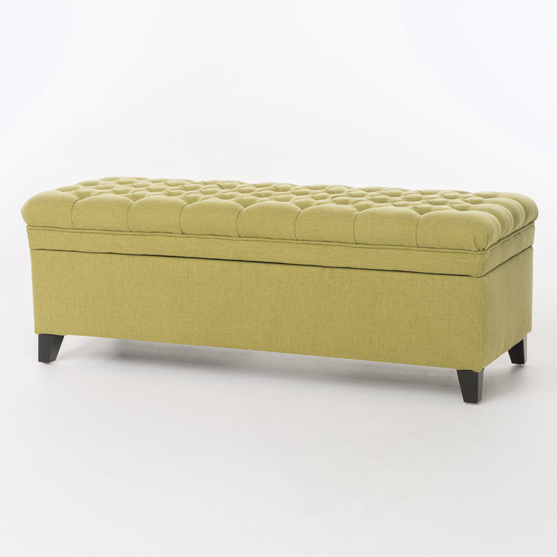 Modern storage ottoman, Faux Leather, Green