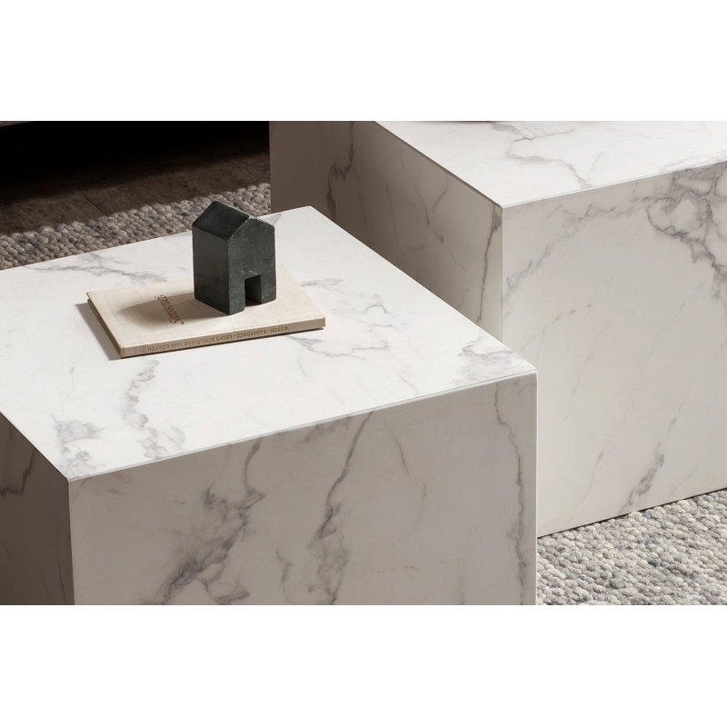 Kinnerly Block Coffee Table, White