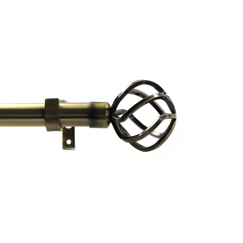 Tringle à rideaux simple Harkarunjot, l 48 po à 84 po, Laiton antique