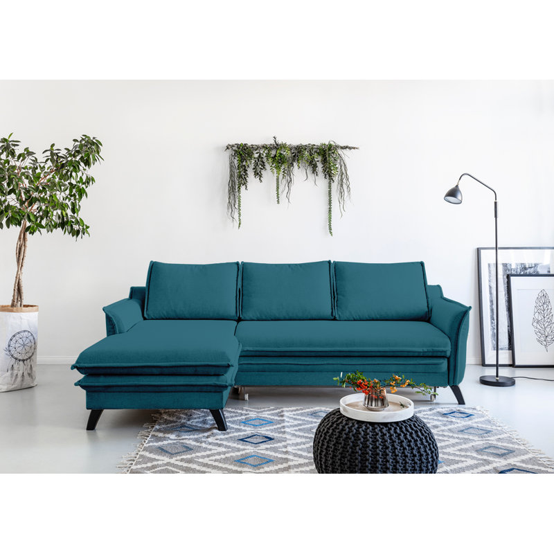 Charming Charlie 2 - Piece Upholstered Corner Sofa, Left Hand Facing, Turquoise