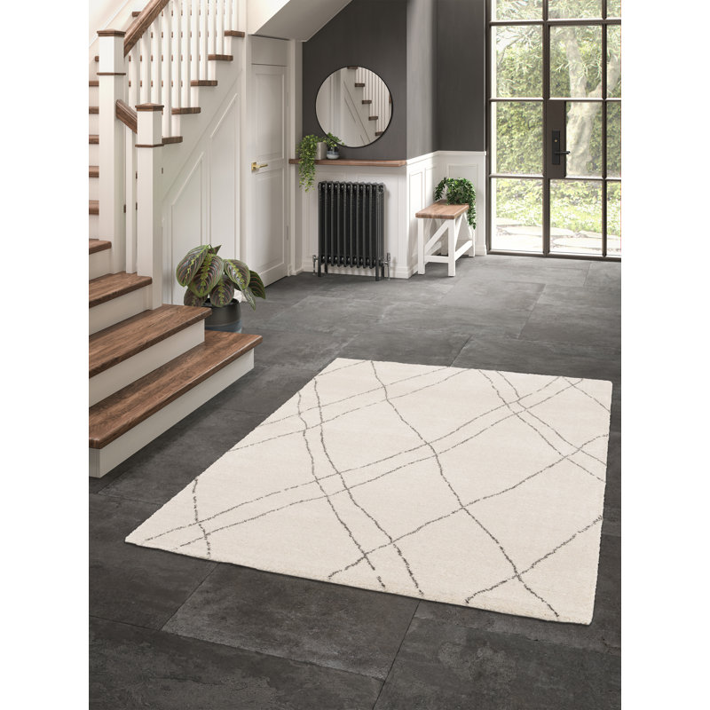 High-pile Berber Style Cream and Black Rug
