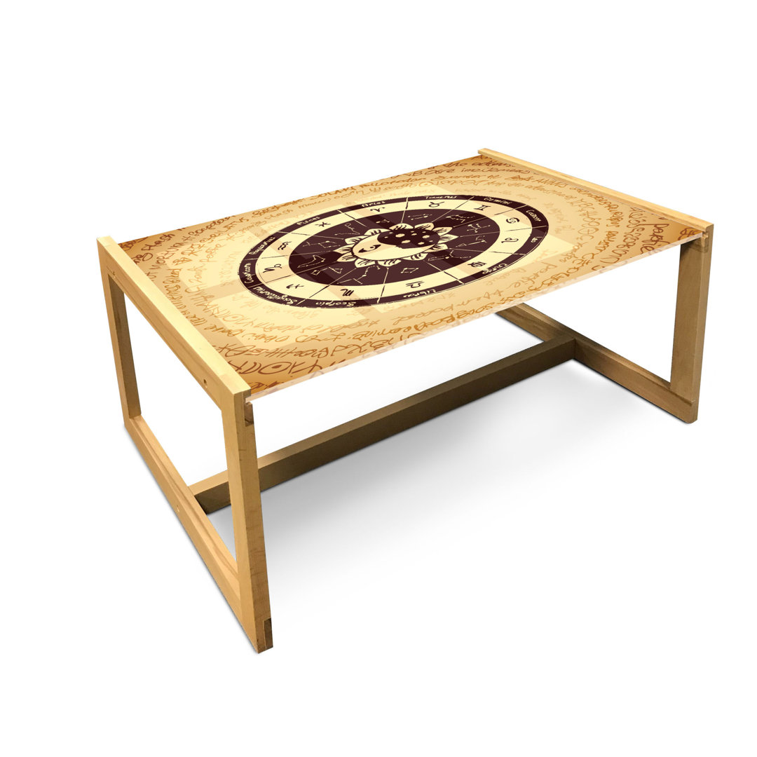 Couchtisch, Horoskop auf Manuskript, Zodiac Mond, Beige Seal Brown