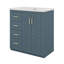 Meuble-lavabo 36 po avec lavabo en céramique: armoire de rangement moderne en bois massif avec 3 tiroirs-160161395