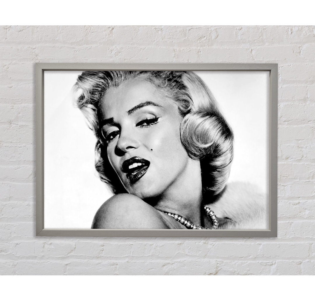 Marilyn Monroe Schwarz und Weiß - Einzelner Bilderrahmen Kunstdrucke auf Leinwand