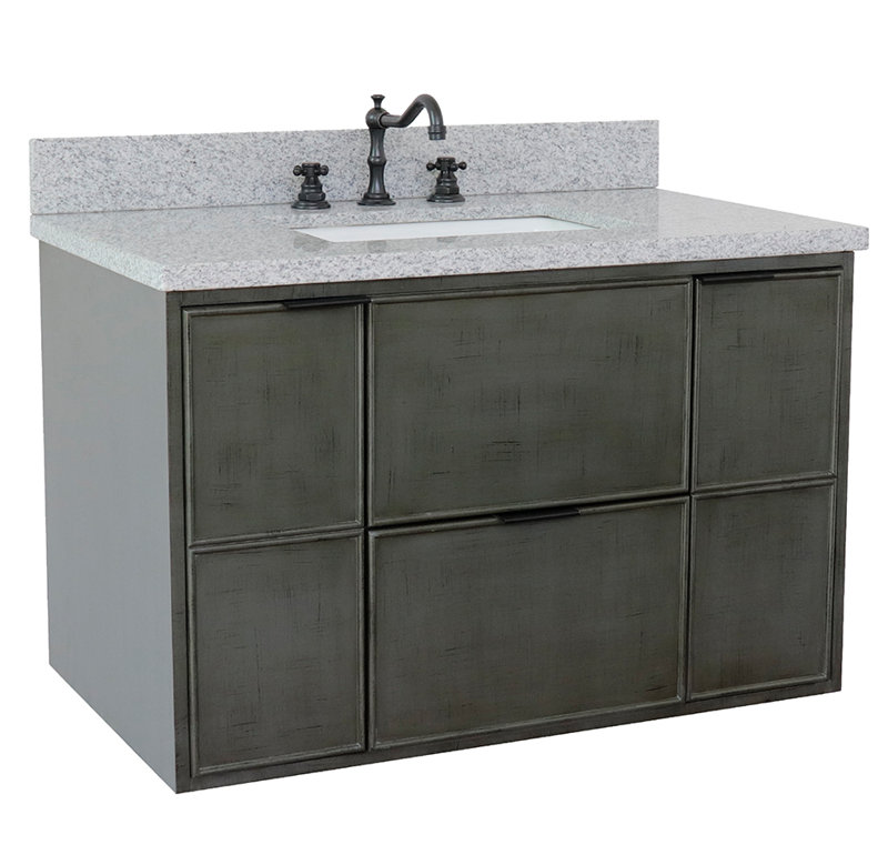 Ensemble de meuble-lavabo simple mural 37 "37", Granite