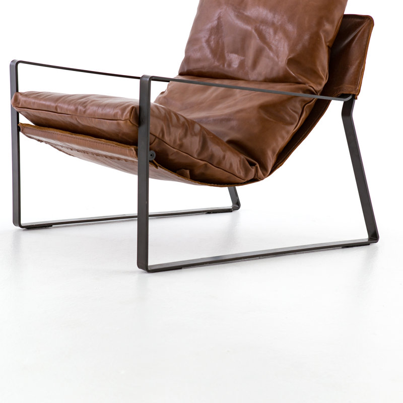 Emmett 29" Wide Top Grain Leather Armchair, Dakota Tobacco Genuine Leather