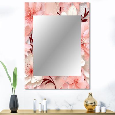 Brandonlee Seaside Elegance Tropical Motif - miroir mural tropical, miroir décoratif tropical, impression d'art en métal