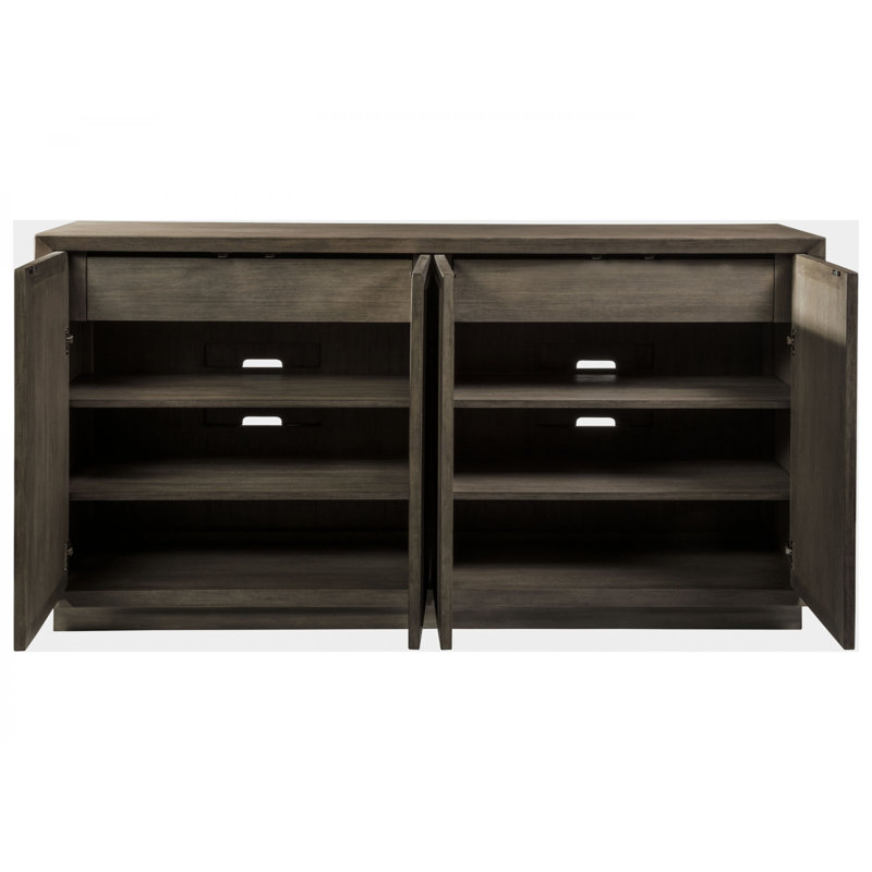 Grigio Warm Gray Wire-Brushed Mahogany Transitional Buffet