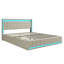 Storage Bed With 4 Drawers, USB Ports & LED Lights, Linen Upholstered Wingback Bed Frame, Grey & Beige-1725202036-1727974176