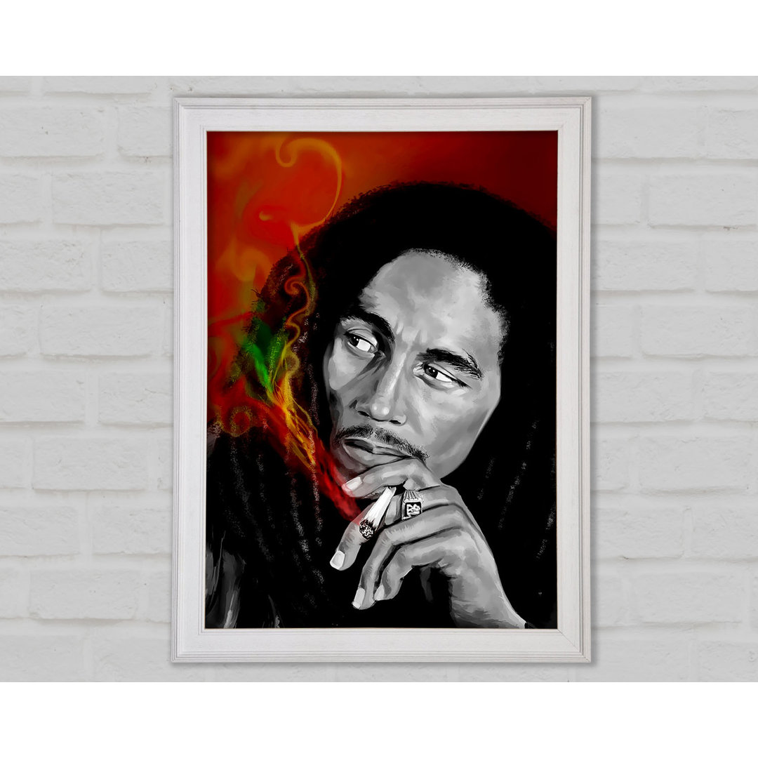 Bob Marley Smoke - Einzelner Bilderrahmen Kunstdrucke