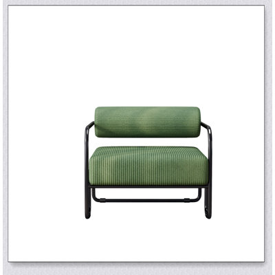 Living room iron sofa chair, lazy individual chair, balcony leisure chair Nice-to-touch corduroy fabric and a sturdy internal iron frame by Latitude Run