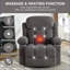 Canapé inclinable avec chauffage de massage à 8 points d'acoustique, port USB, porte-gobelets et amp; Poches latérales | Gris ardoise | Métal Cadre en bois-1055607401