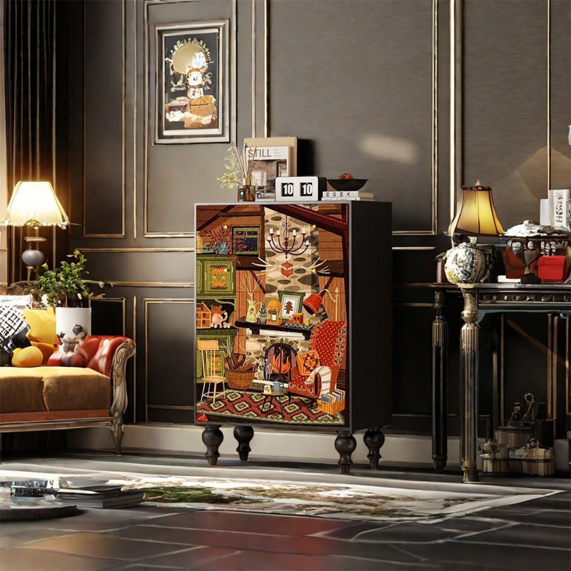 Armoire de rangement spacieuse en noyer