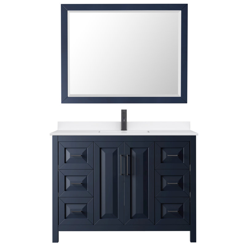 Daria 48'' W Single Vanity, Matte Black, Giotto Quartz, Blue