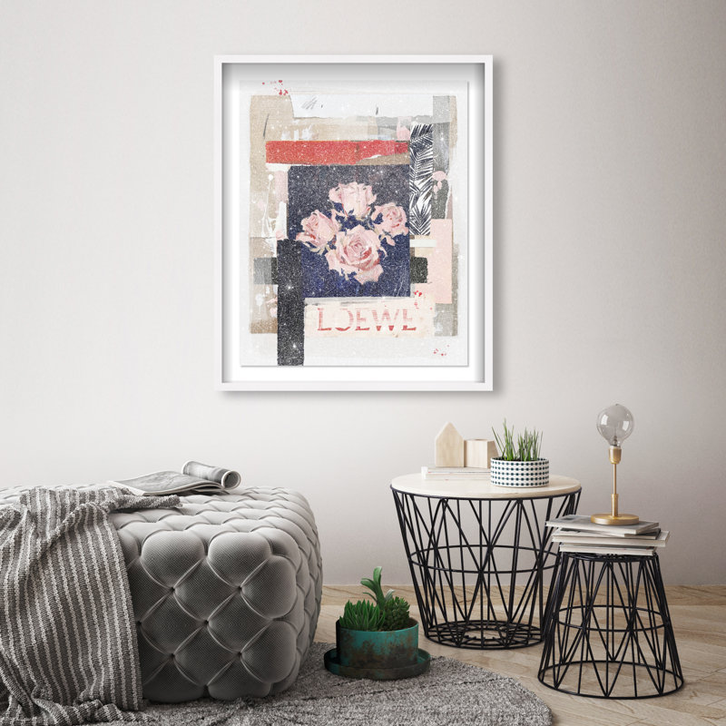 Milano Collage II Shadowbox Abstract Print by Oliver Gal, Black Frame, 16 x 20, 25.5"H x 31.5"W, White Shadowbox