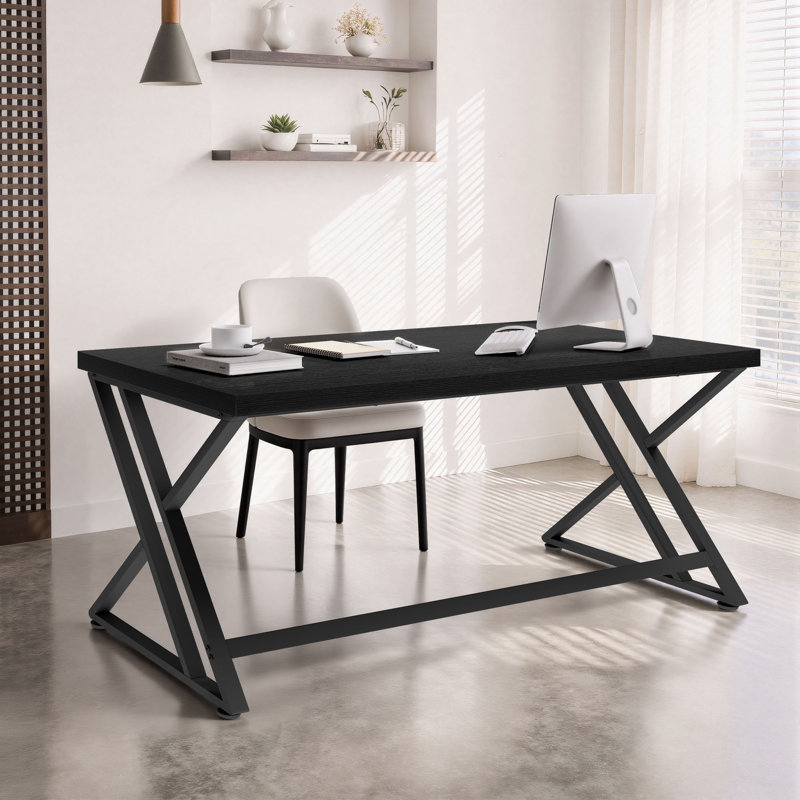 Bureau d'écriture Kelleia, Noir, noir, noir, noir, H 30,1 po x l 55 po x P 23,6 po