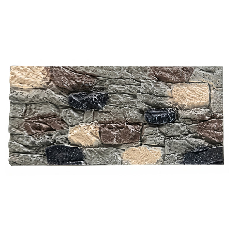Panneaux en fausse pierre (ensemble de 2) - Motif de pierre mosaïque, léger, facile à installer, durable et nécessitant peu d'entretien pour une utilisation intérieure et extérieure