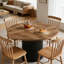 Table de salle à manger ronde moderne, en MDF et en métal, parfaite pour les réunions de famille