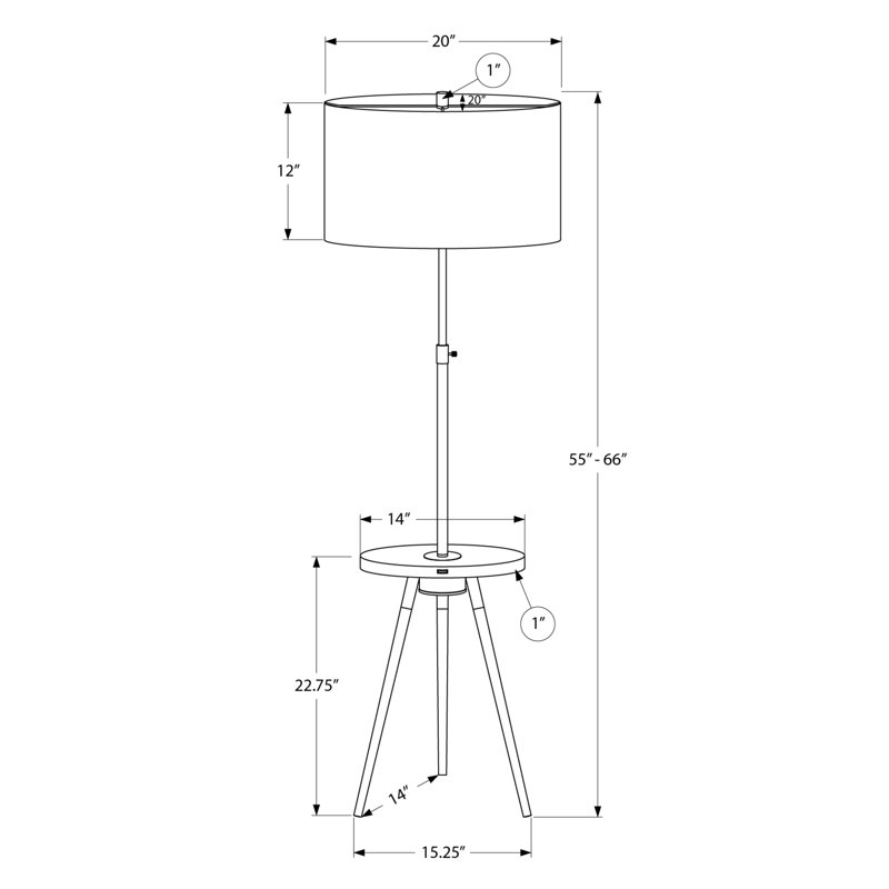 Lighting, Floor Lamp, 63"h, Black Metal, Ivory / Cream Shade, Contemporary