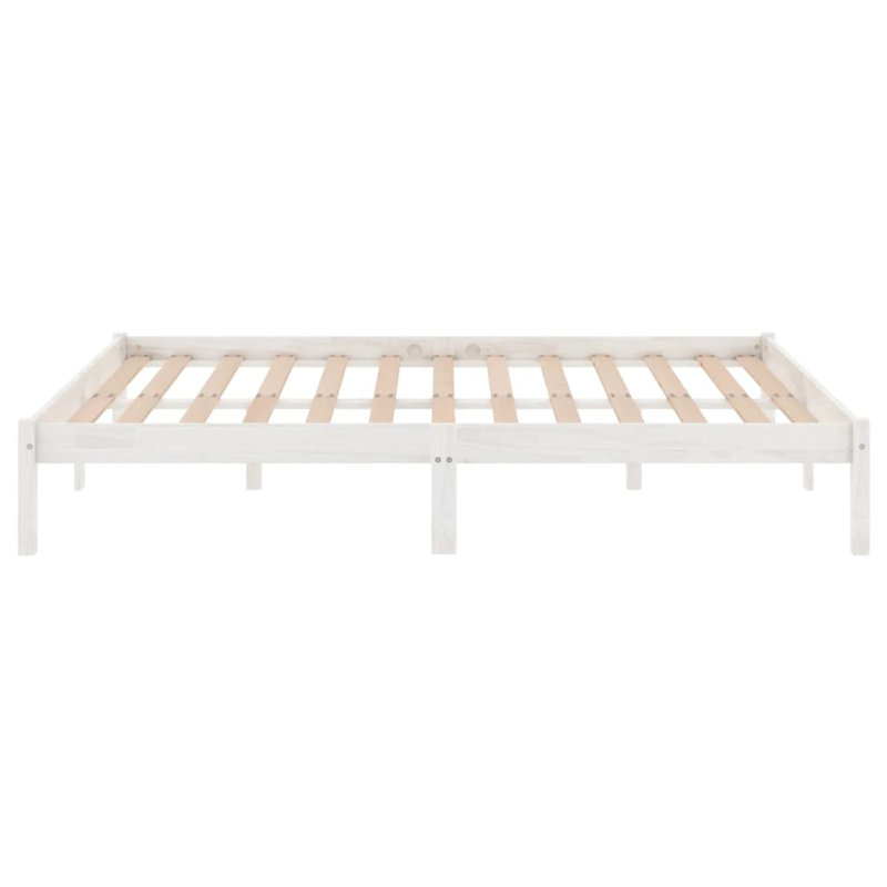 Bed Frame Solid Wood, white, 75 x 190cm