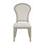 Ensemble de 2 chaises d'appoint Lyne, dossier en sablier, ivoire, taupe cerusé