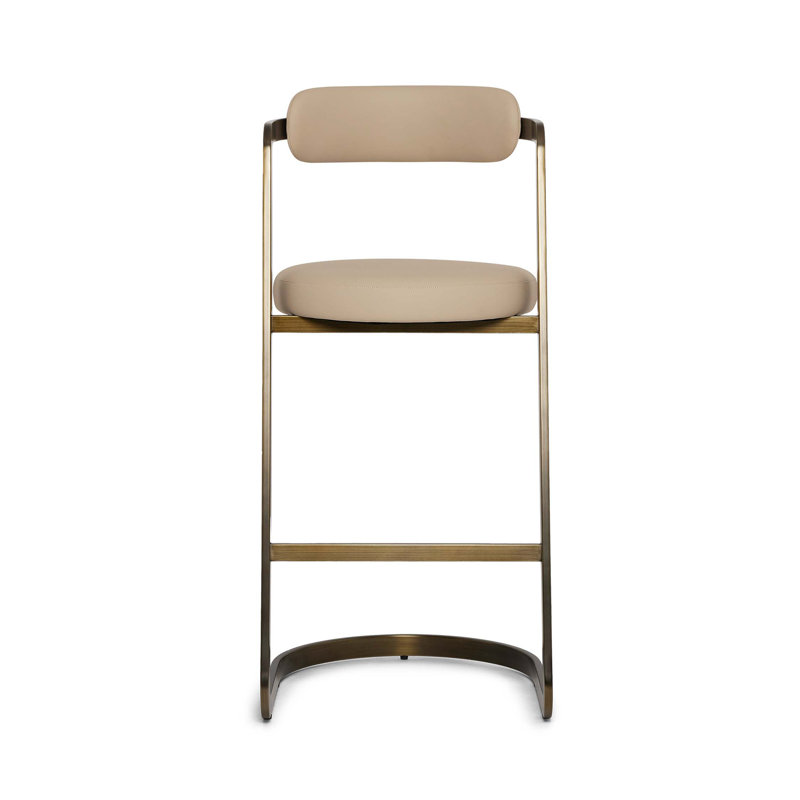 Baldwin Stool, Counter Stool (26" Seat Height), Cream Latte Seat/Antique Bronze Frame