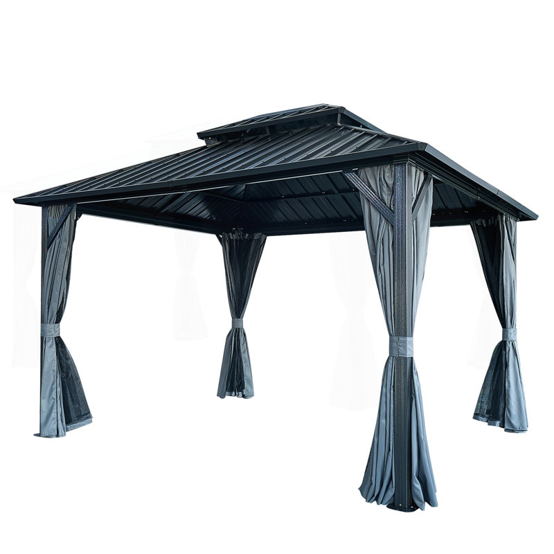 Pavillon de jardin à toit rigide durable avec des caractéristiques avancées pour le plaisir en plein air