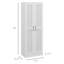 Armoire de rangement de 69 po de hauteur avec tablettes de rangement mobiles, armoire de style moderne avec portes à fermeture douce, blanc