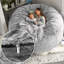 Housse pour fauteuil à billes 7 pi - Velours doux et moelleux, housse de canapé-lit rond surdimensionnée (velours)-1117073512