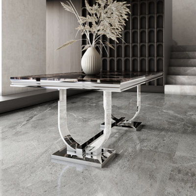 B&s Lighting Inc Marble Dining Table, Dining Room Table With 80" Marble, Large Kitchen Dinner Table