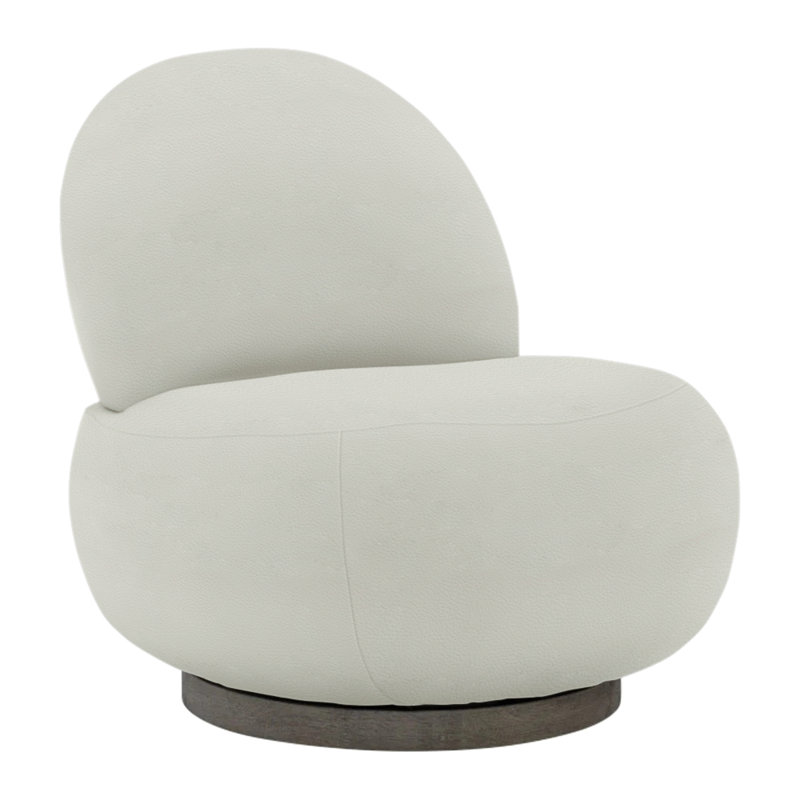Caicos Swivel Patio Chair with Cushions, Light Grey Vinyl 6503-010