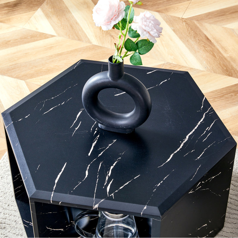 Hexagonal MDF Coffee Table, Multi-Hole Design To Give More Storage Space, Simple And Convenient Design Makes It Suitable For All Kinds Of Style Scenes. 25*21.6