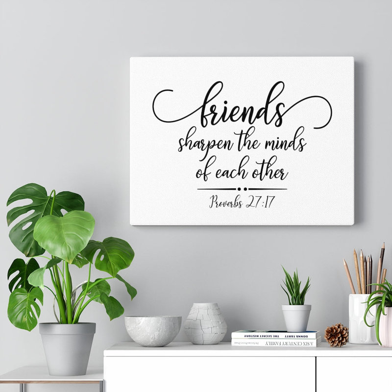 Friends Proverbs 27:17 Christian Wall Art, verset de la Bible, impression prête à être accrochée, H 18 po x l 24 po