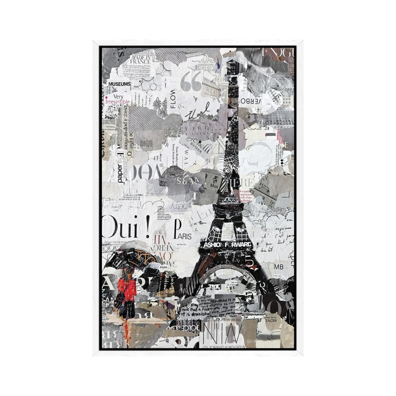 Qui Paris by Jamie Pavlich-Walker - Print on Canvas, White Framed, 66.04cm H x 45.72cm W x 3.81cm D