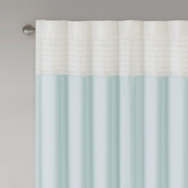 Panneau de rideau Pintuck (seulement 1 panneau PC) pour les fenêtres de salon, Bleu clair