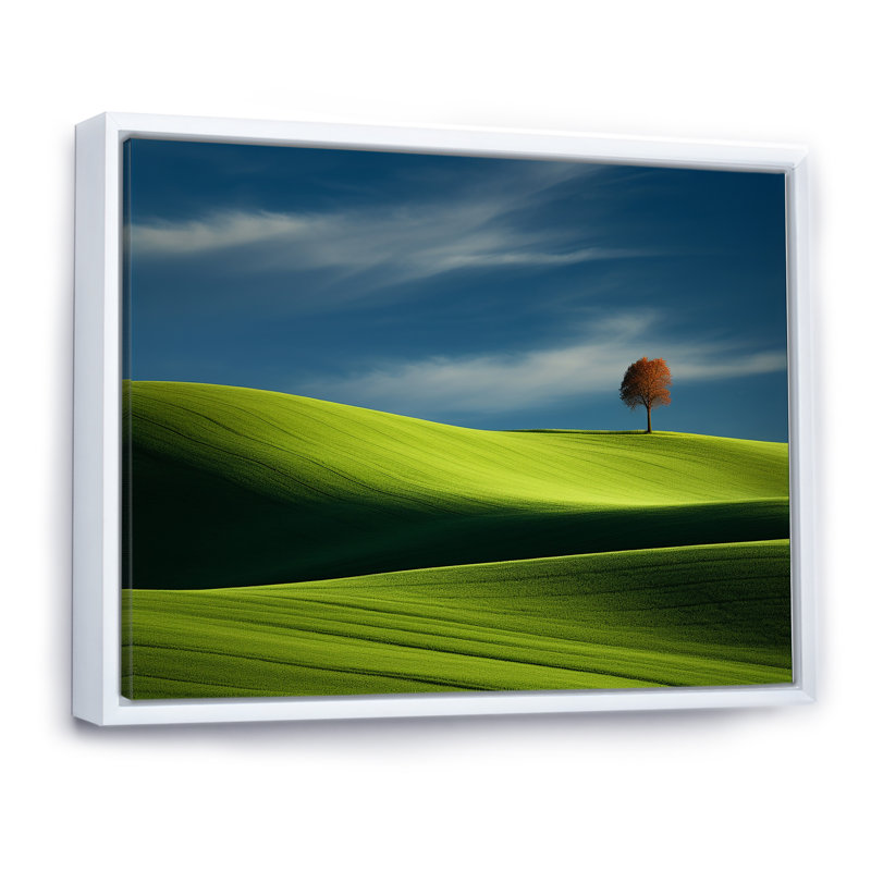 «Green Monicol Meadow», photo I sur toile, Cadre flottant blanc, H 34 po x l 44 po x P 1,5 po