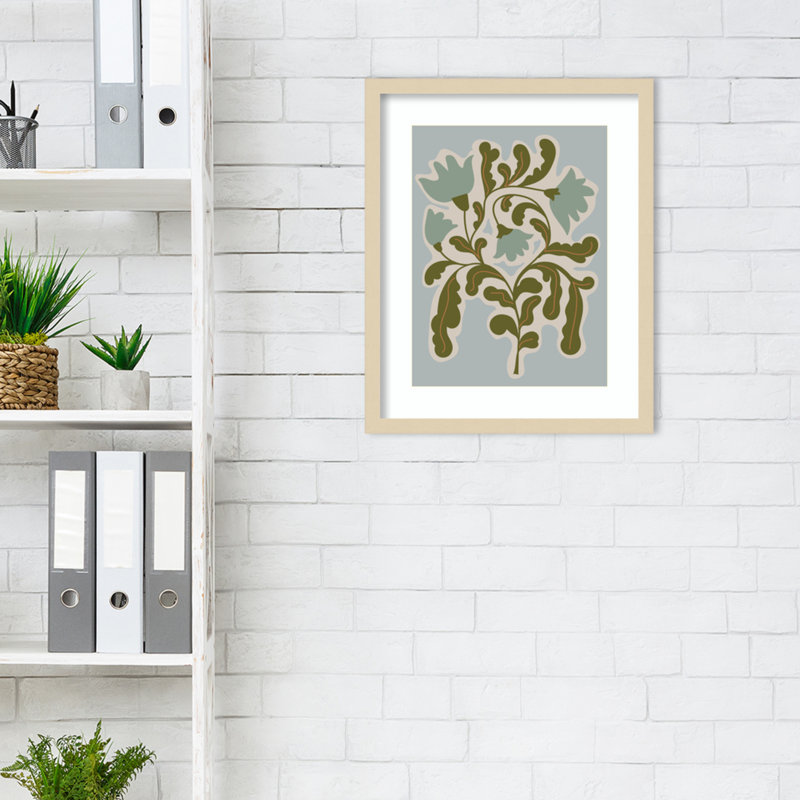 «Creative Express Abstract House Playful Blue» encadré sur papier par The Creative Bunch Studio, impression, Brun
