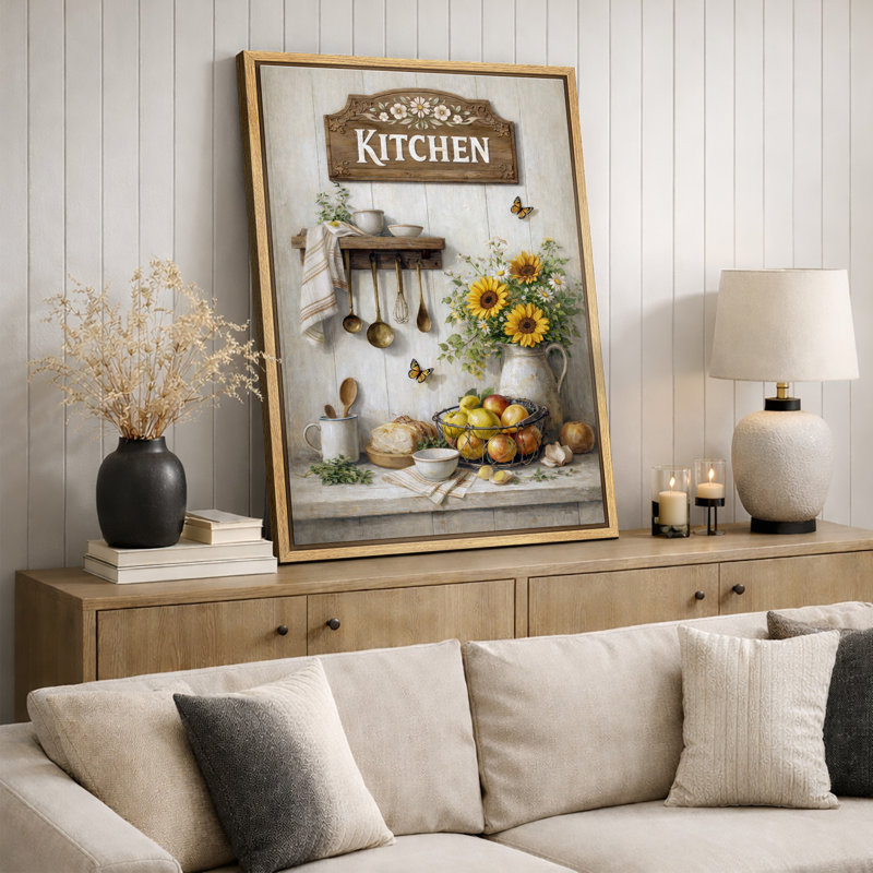 Farmhouse Kitchen, 36" H x 24" W x 1.5" D, Natural Frame