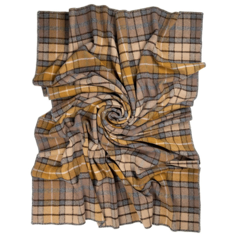 Jeté BIGTHROW, Tissu écossais brun clair