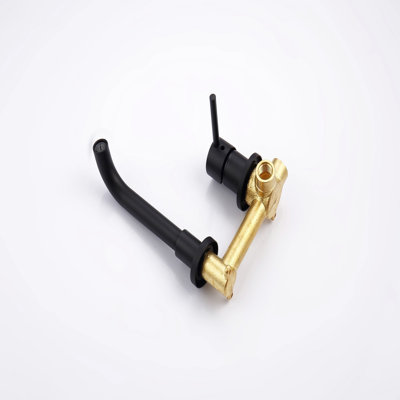 Brushed Gold Wall Mount Tap, Bathroom Use, Single Lever Handle, 7.95-Inch Reach, Versatile Function Faucet For Bath, Finish, Brass Build, Certification