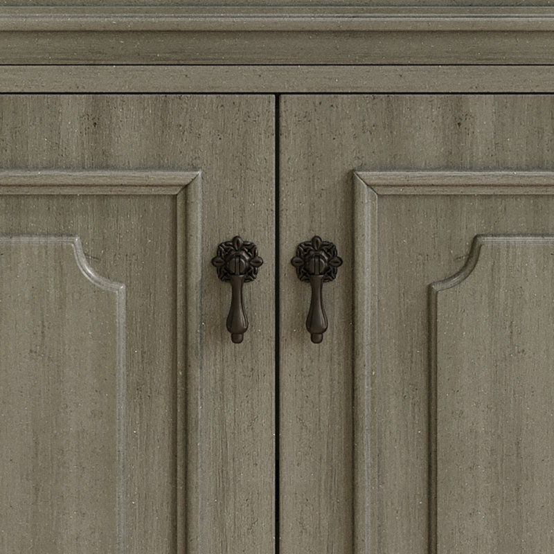 Meuble-lavabo simple 31 po avec lavabo en céramique Rustic, Gris antique
