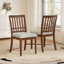 Chaises de salle à manger 2 pièces scandinaves modernes, dossier en bois courbé avec siège en tissu gris, facile à assembler pour les espaces de salle à manger et de vie - Brun-1114810077