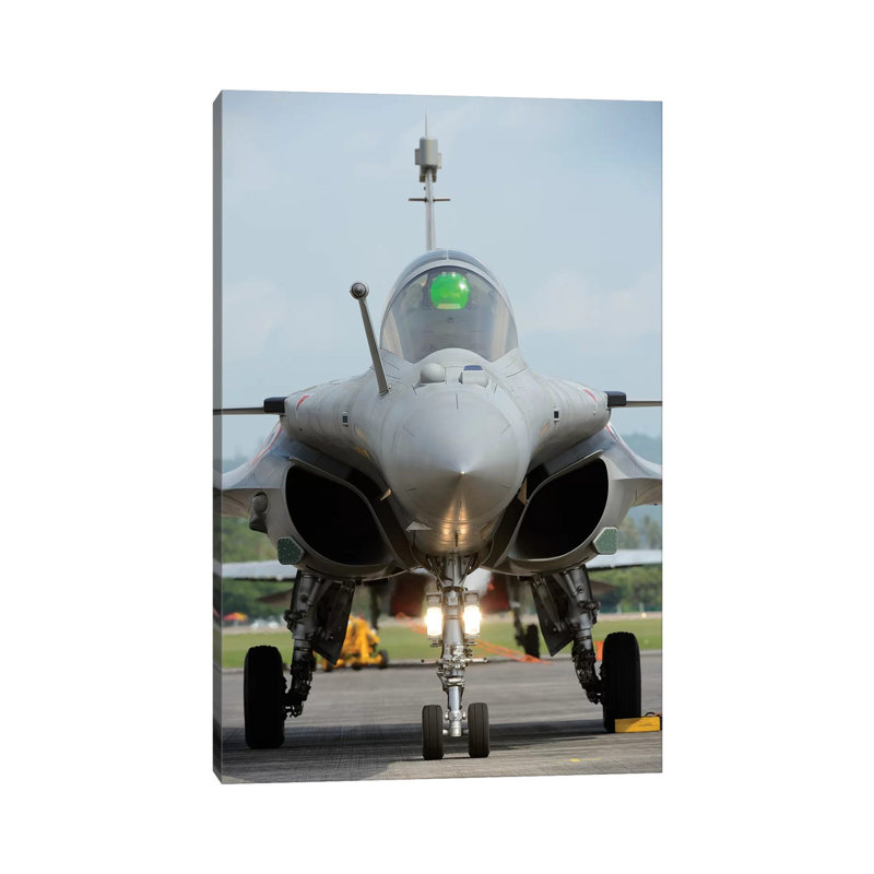 A Dassault Rafale Fighter Aircraft of the French Air Force 1 Piece Wrapped Canvas Wall Art, 101.6 cm H  x 66.04 cm W