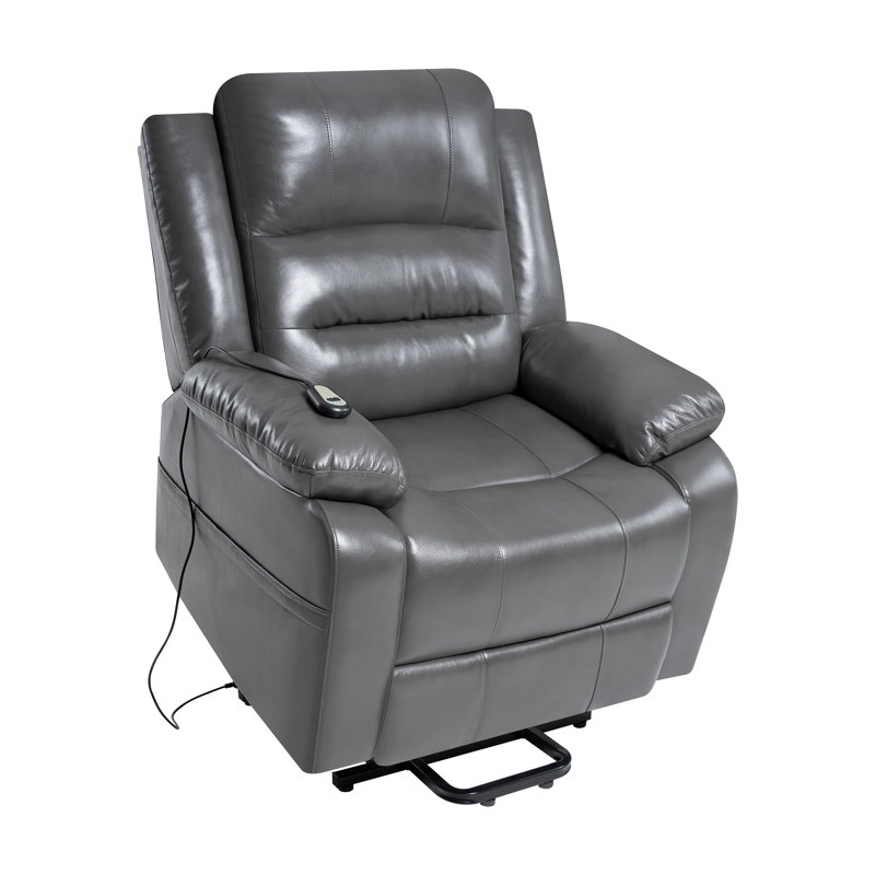 Fauteuil inclinable oscillant standard Serio de 37,4 po de largeur, Cuir gris Fuax