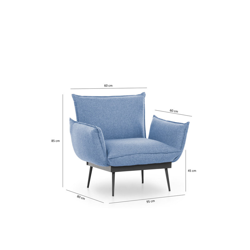 Fauteuil en polyester l 37,4 po Allessio, Bleu