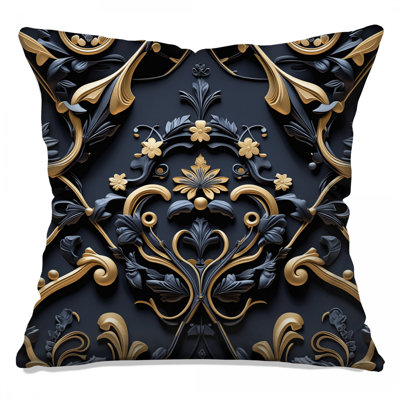 Coussins décoratifs ornementaux à motif floral baroque